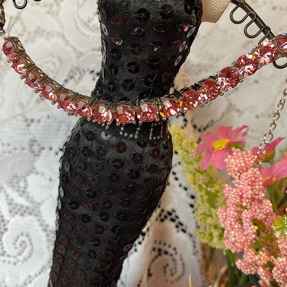 NWT GORGEOUS BABY PINK CZs AND ACCENT IMPRESSION BRACELET SPARKLING TENNIS - Picture 7 of 12